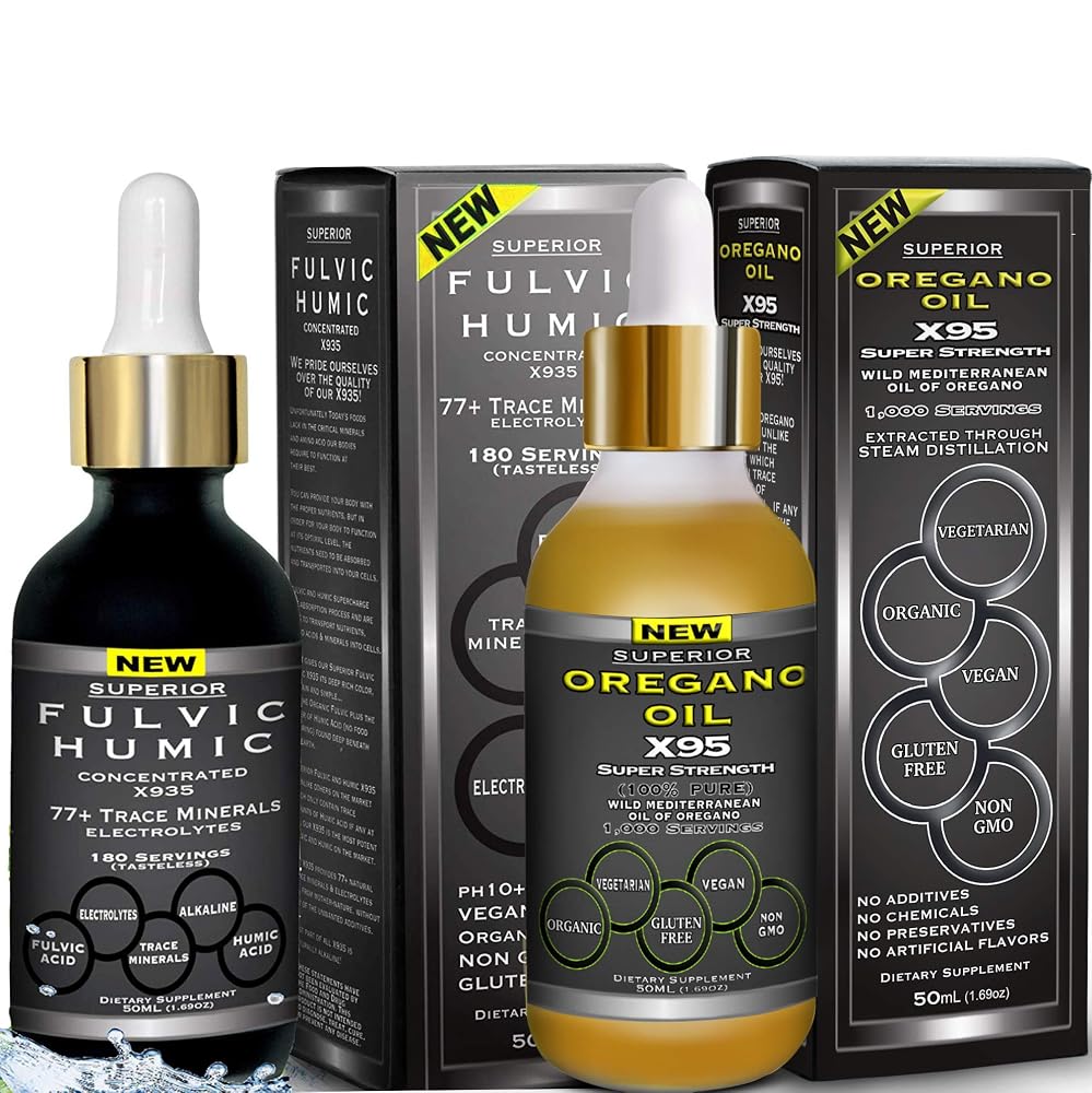 SUPERIOR Fulvic Minerals and Wild Oregano Oil Drops - 2 Piece Set