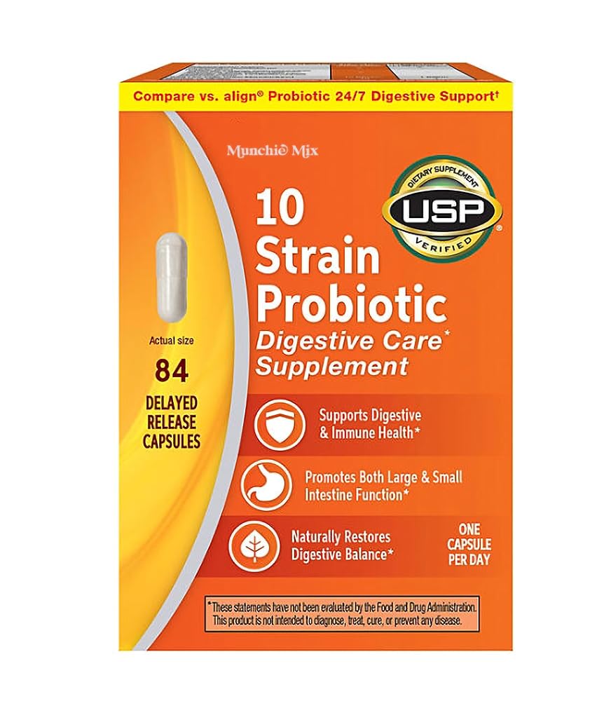 MUNCHIE MIX 10 Strain Probiotic Digestive Care Supplement - 84 Count