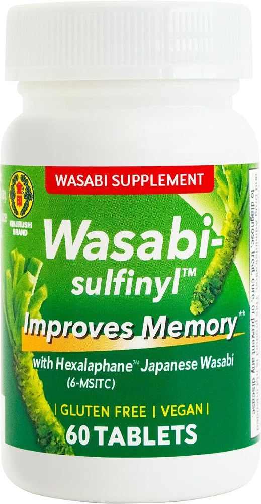 KINJIRUSHI BRAND Wasabi Cognitive Supplement with 6-MSITC - 60 Tablets