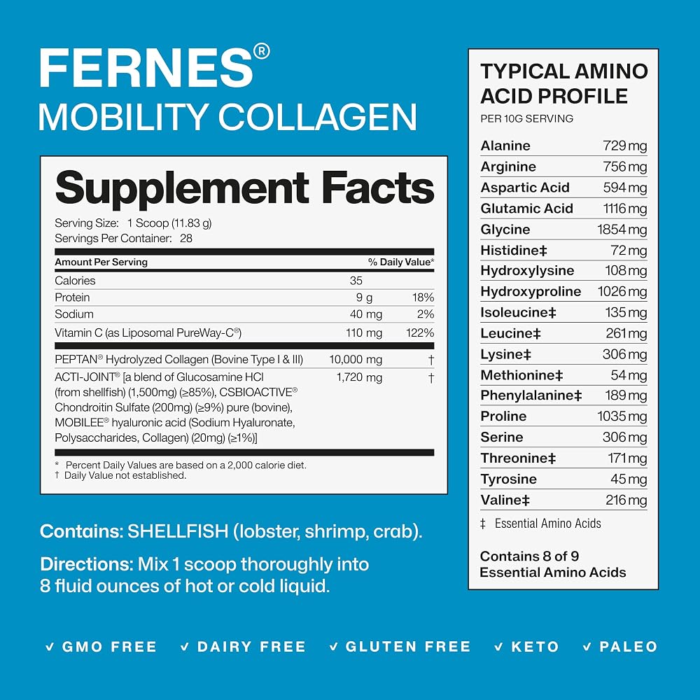 Fernes Mobility Collagen Peptides Powder with Glucosamine