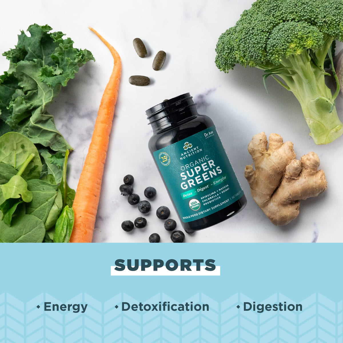 Ancient Nutrition Super Greens with Probiotics