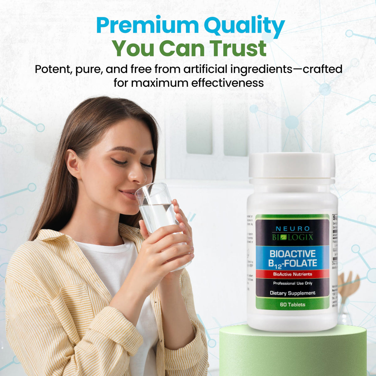Neurobiologix BioActive B12 Folate Vitamin B12 Supplement - 60 Tablets - image 5