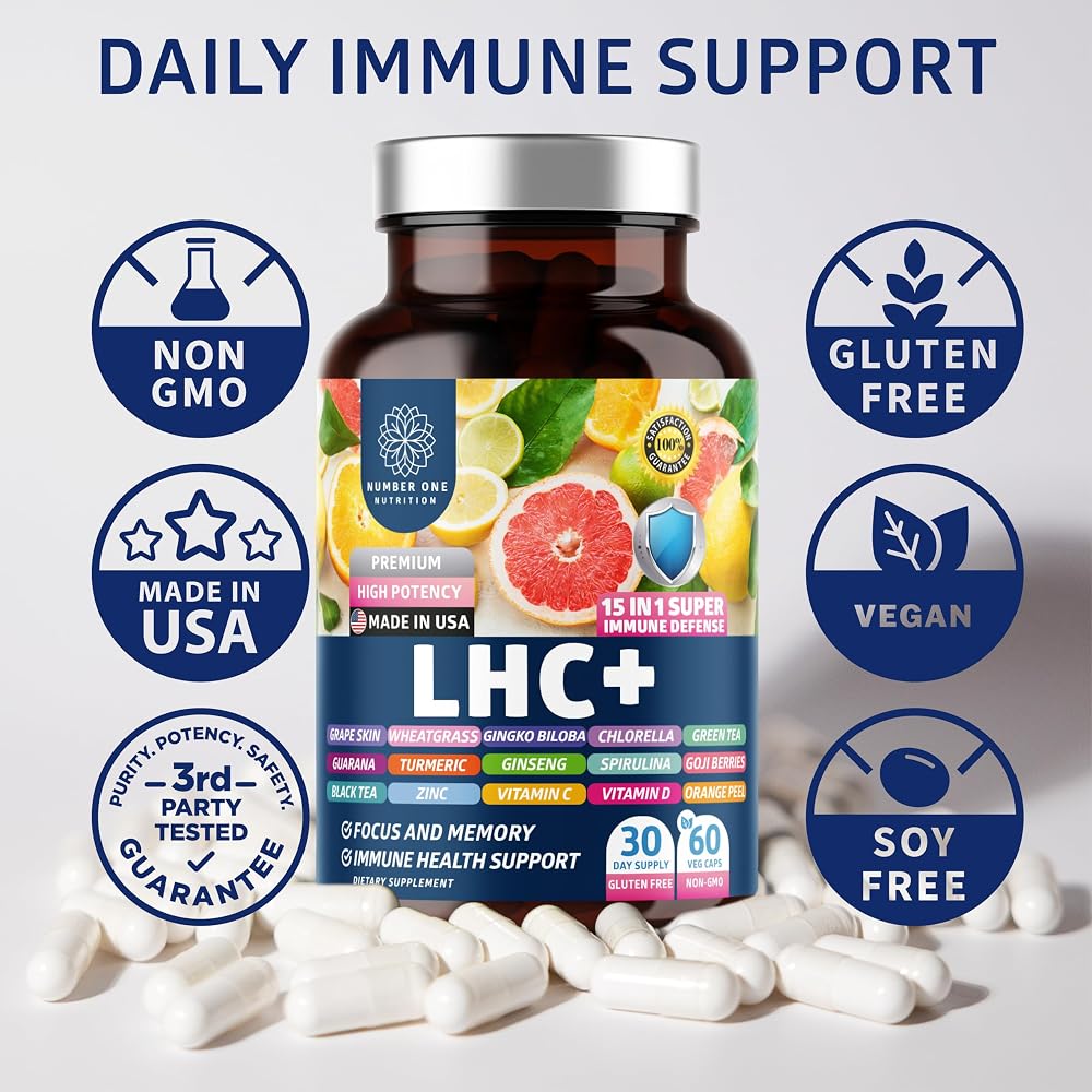 Number One Nutrition LHC+ Immune Support Supplement - 60 Vegetarian Capsules - image 8