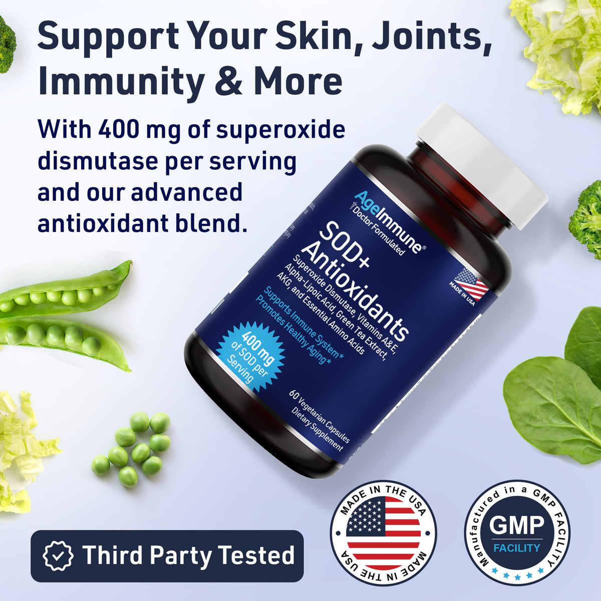 AgeImmune SOD Antioxidants Complex Healthy Aging Supplement - image 5