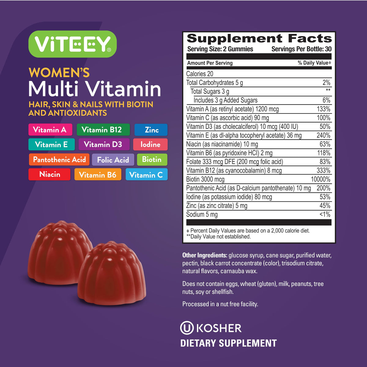 Viteey Womens Multivitamin Gummies - for Complete Health