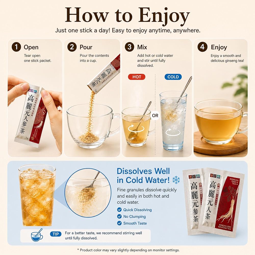 YAMANGU Korean Ginseng Granule Tea - 100 Packets - image 5