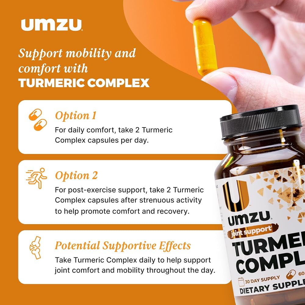 UMZU Turmeric Curcumin Supplement Joint Support - 30 Day Supply - image 6