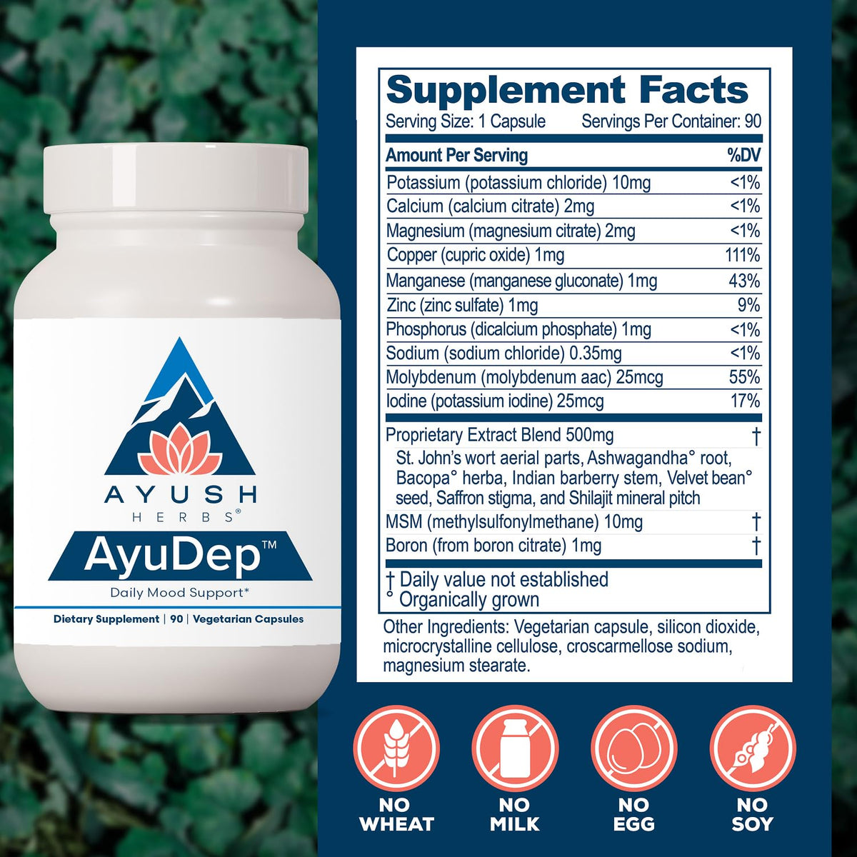 Ayush Herbs AyuDep Saffron & Ashwagandha Supplement - 90 Capsules - image 3