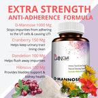 Dainova Nutrition D-Mannose 1350mg with Cranberry - 120 Capsules - image 4