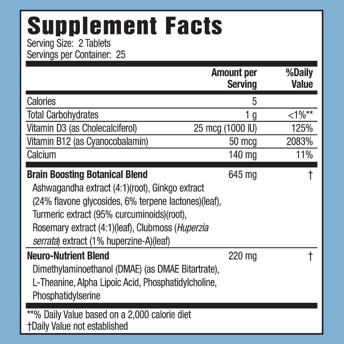 Applied Nutrition Healthy Brain All-Day Focus Cognitive Support - 50 Tablets - image 2