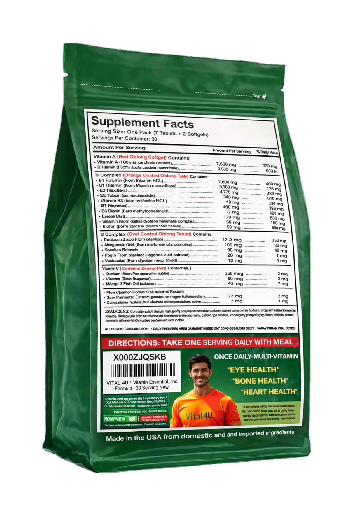 VITAL 4U Daily Multivitamin Packs for Men and Women - 30 Servings - image 2