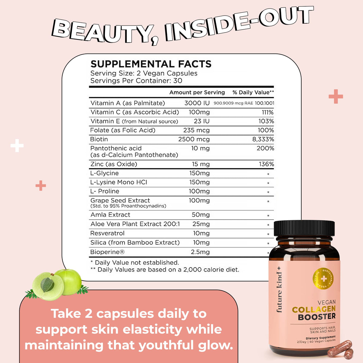 Future Kind Vegan Collagen Booster with Biotin & Vitamin C - 60 Capsules - image 5