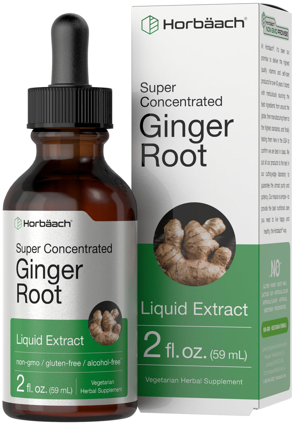 Horbäach Ginger Root Extract Liquid Alcohol Free - 2 Fl Oz