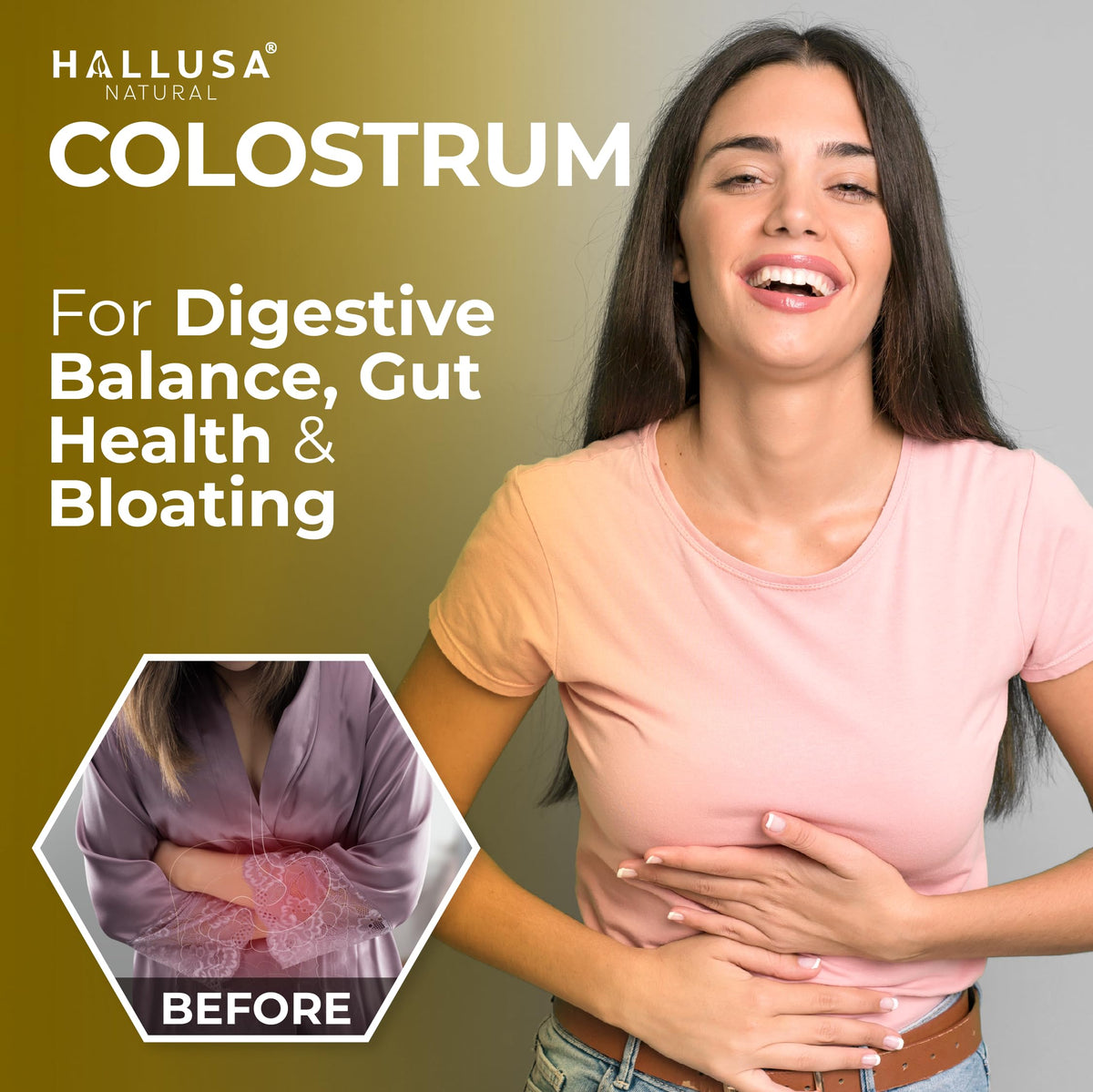 Hallusa Natural Bovine Colostrum 1000mg Immune Support - 60 Capsules - image 5