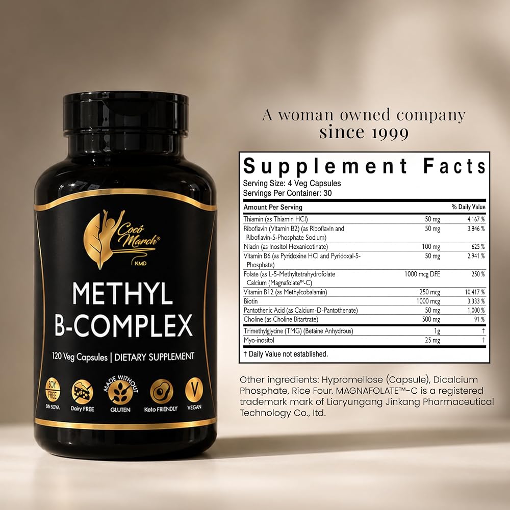 Cocó March N.M.D Methyl B Complex Vitamins for Energy - 120 Capsules - image 9