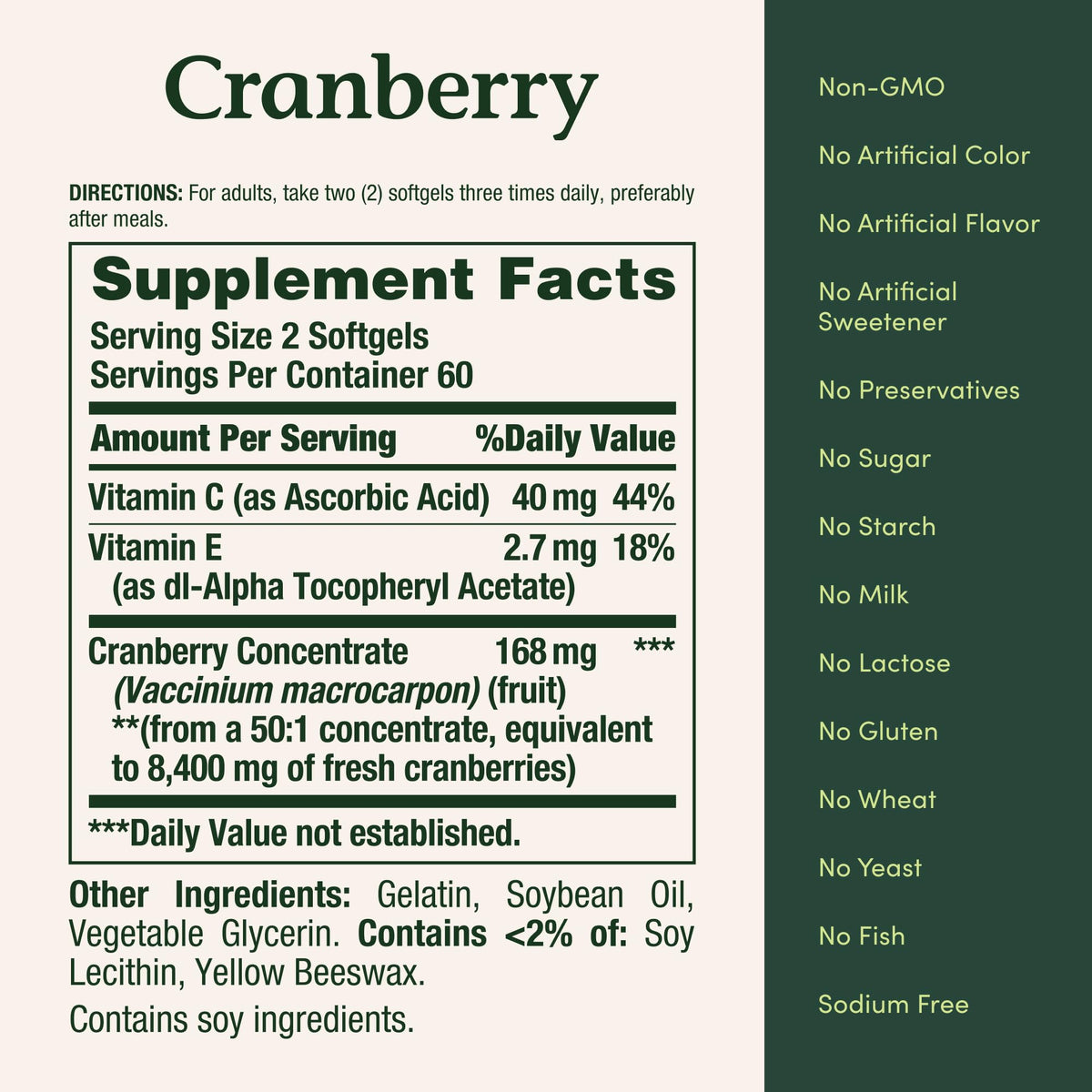 Nature's Bounty Cranberry 4200 mg with Vitamin C - 120 Softgels - image 4