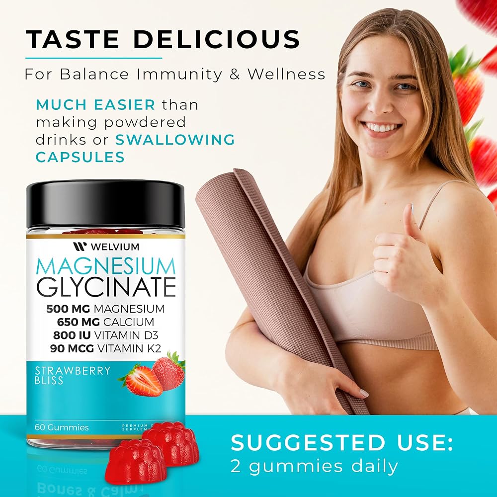 WELVIUM Magnesium Glycinate Gummies with Ashwagandha - 60 Count - image 3