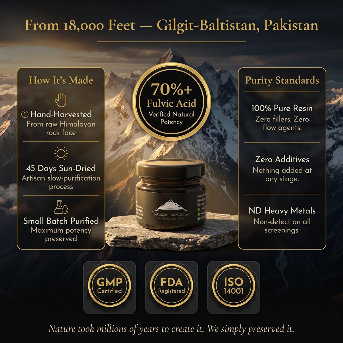 Himalayan Shilajit Gold Grade Resin 500mg - 30 Gram - image 3