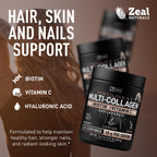 Zeal Naturals Premium Multi Collagen Peptides Protein Powder