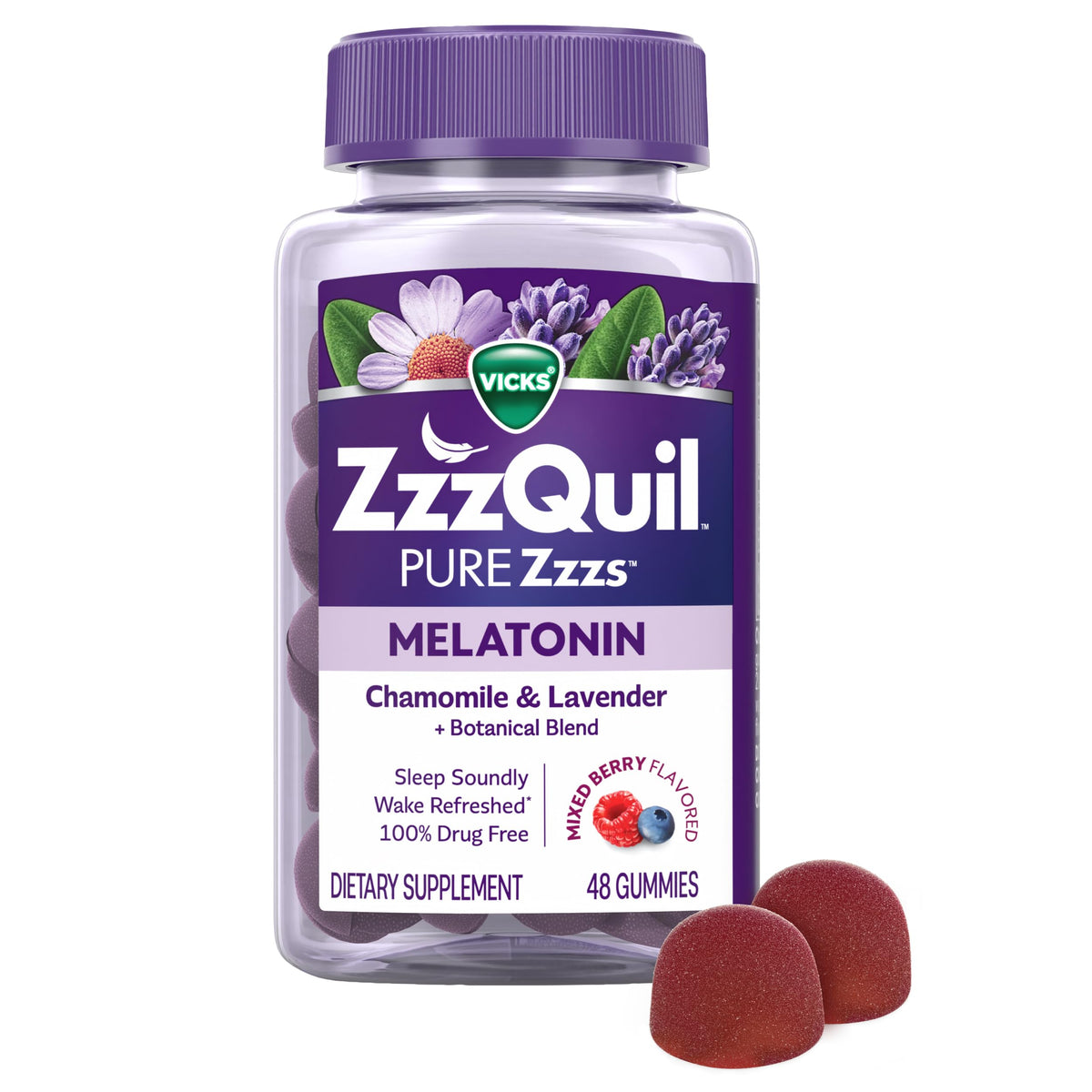 ZzzQuil Pure Zzzs, Melatonin Sleep Aid Gummies with Lavender