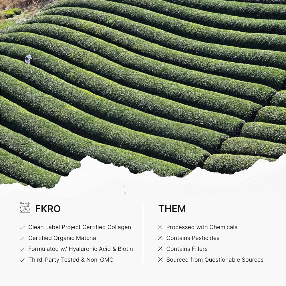 FKRO Matcha Collagen Peptides Powder for Hair, Skin & Nails - 22 Servings - image 4
