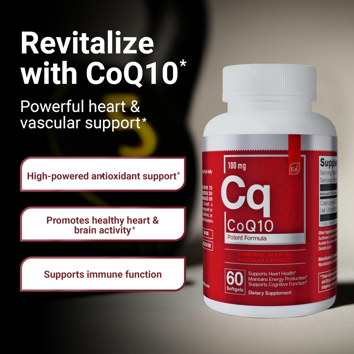 Essential Elements CoQ10 100mg Softgels for Heart Support - 60 Softgels - image 3