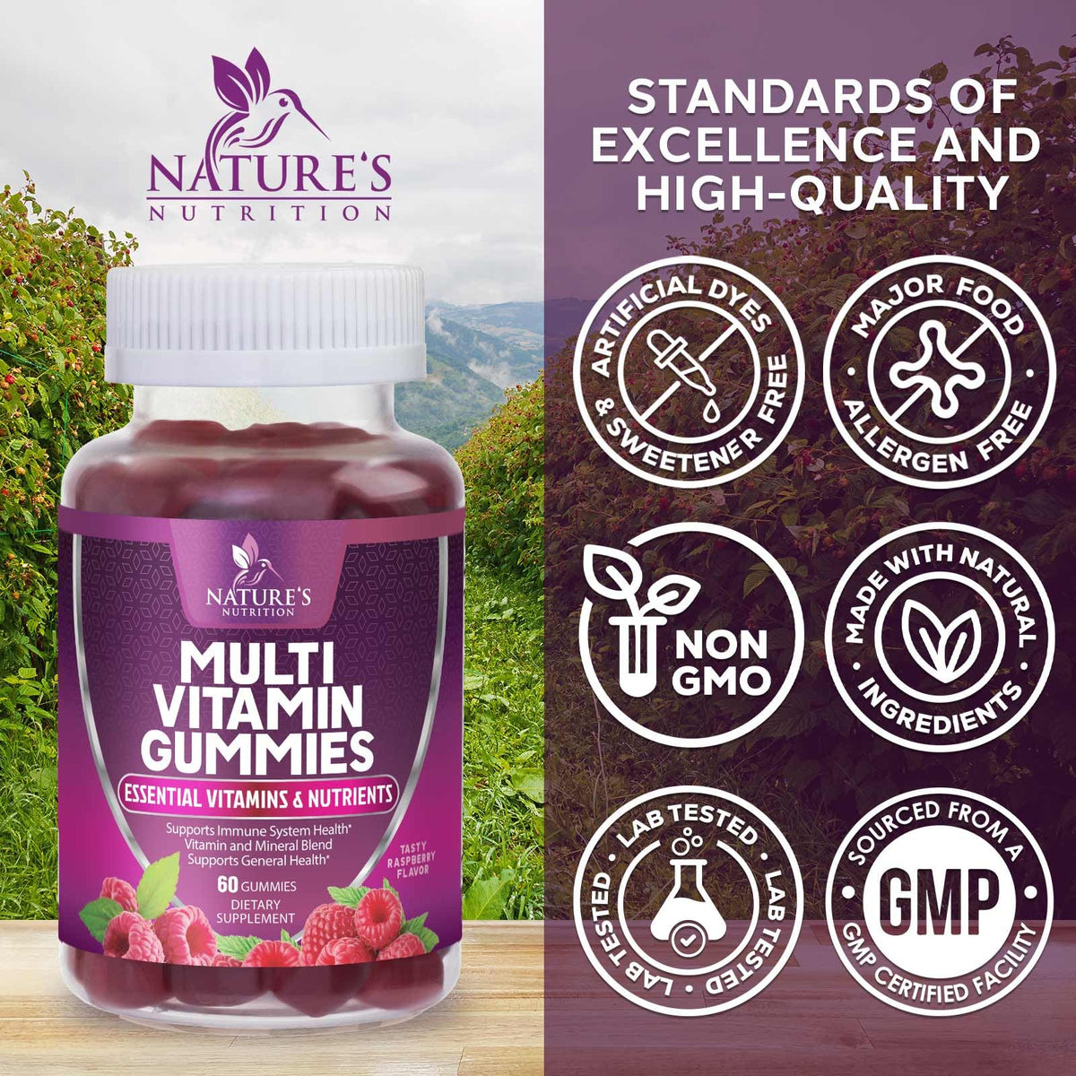 Nature's Nutrition Multivitamin Gummies for Adults - 60 Gummies - image 4