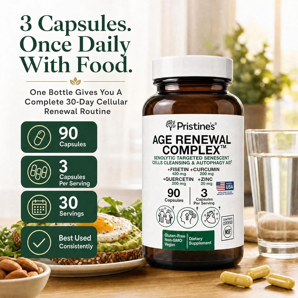 PRISTINE'S Age Renewal Senolytic Autophagy Capsules - 90 Count - image 5