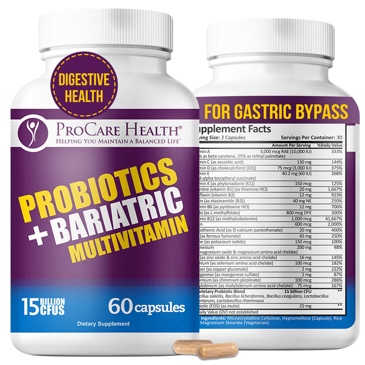 ProCare Health Core-45 + Probiotics Bariatric Multivitamin - 60 Capsules