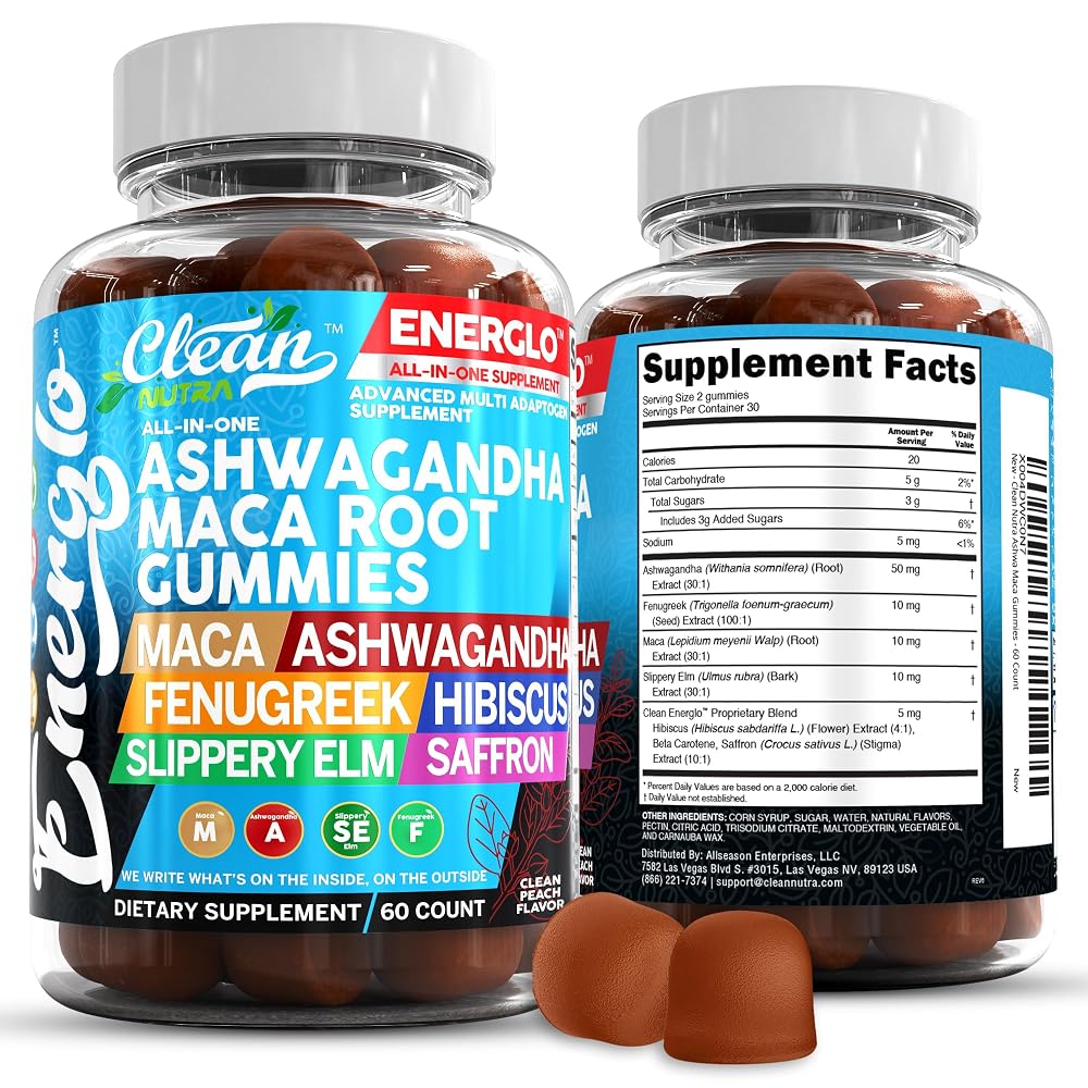 Clean Nutraceuticals Ashwagandha Maca Root Gummies - 60 Count