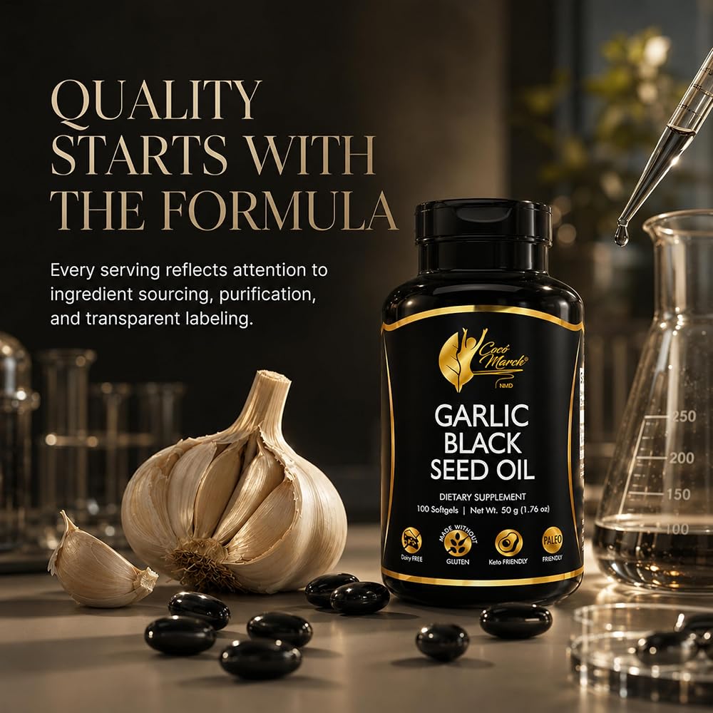 Cocó March Garlic Black Seed Oil Supplement - 100 Softgels - image 4