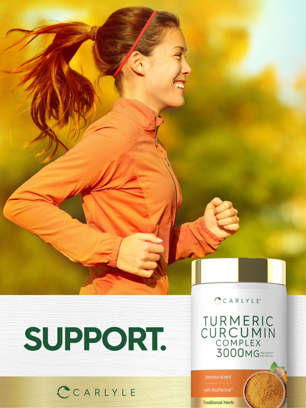 Carlyle Turmeric Curcumin Supplement with Black Pepper - 180 Capsules - image 6