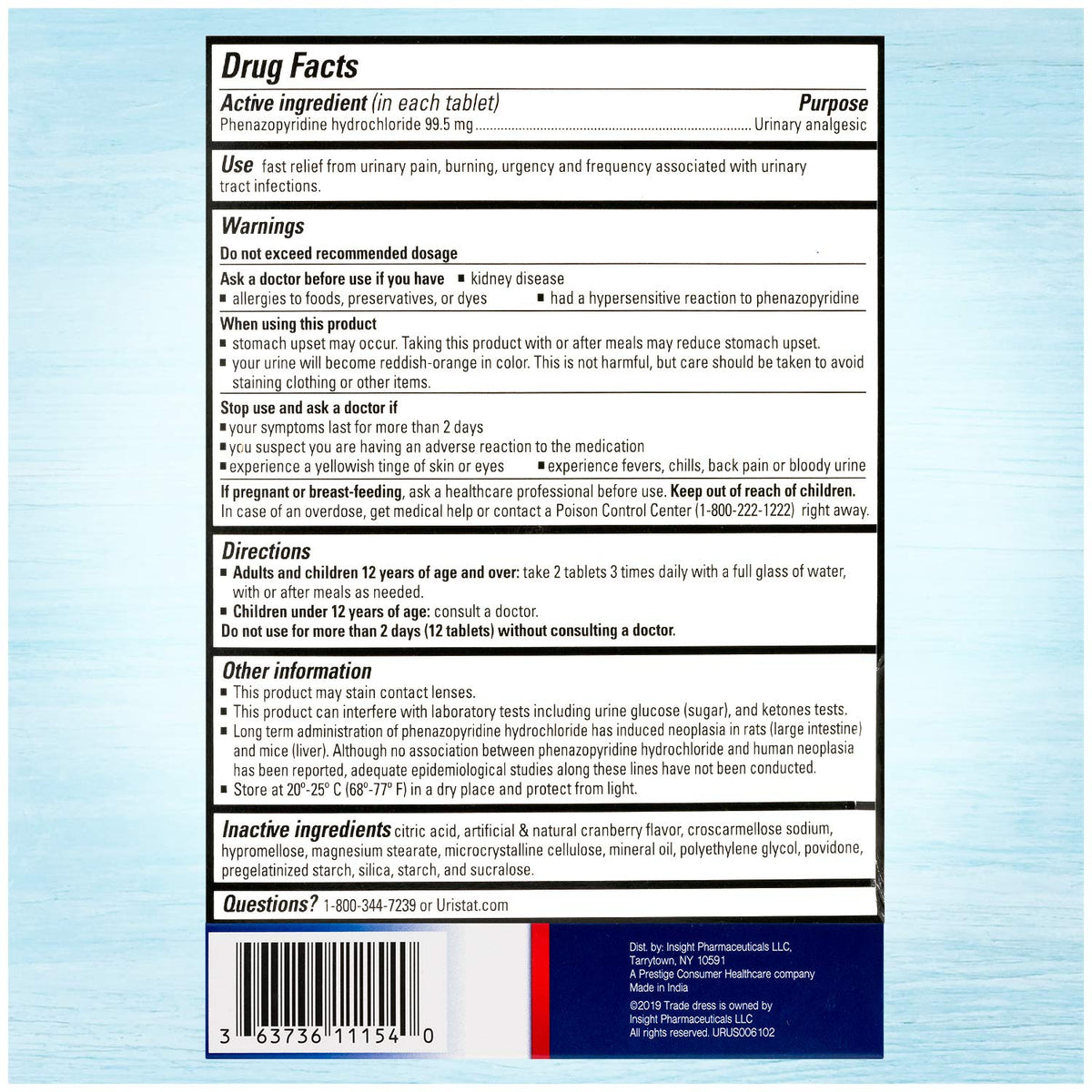 URISTAT Ultra UTI Pain Relief Tablets - 30 Tablets - image 7