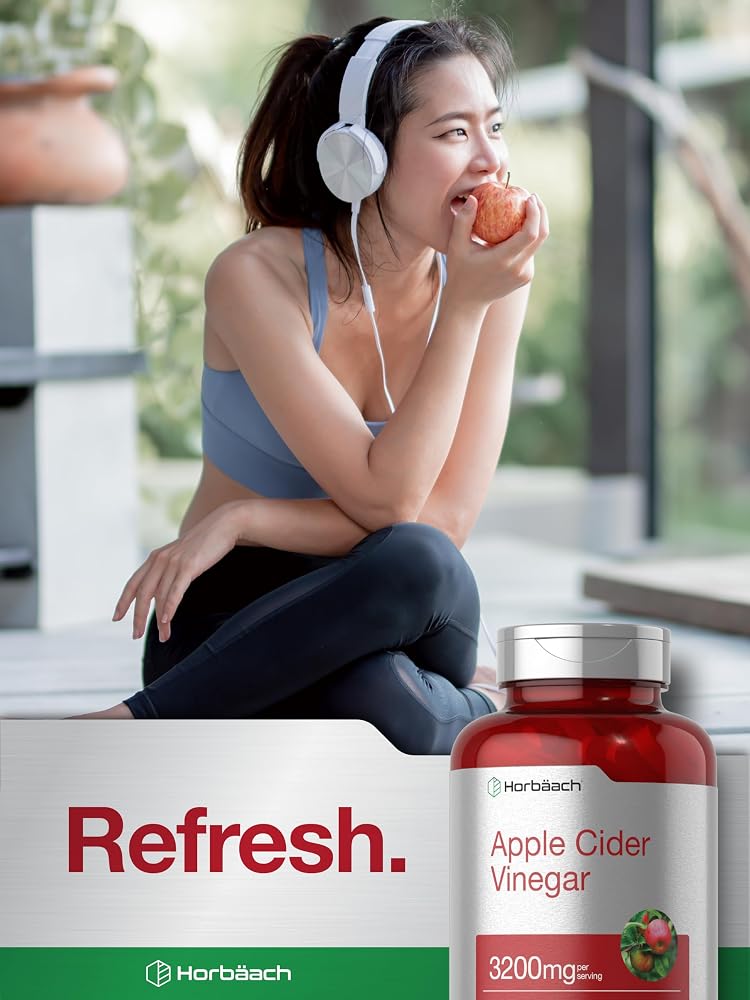Horbäach Apple Cider Vinegar Caplets 3200mg - 180 Pills - image 7