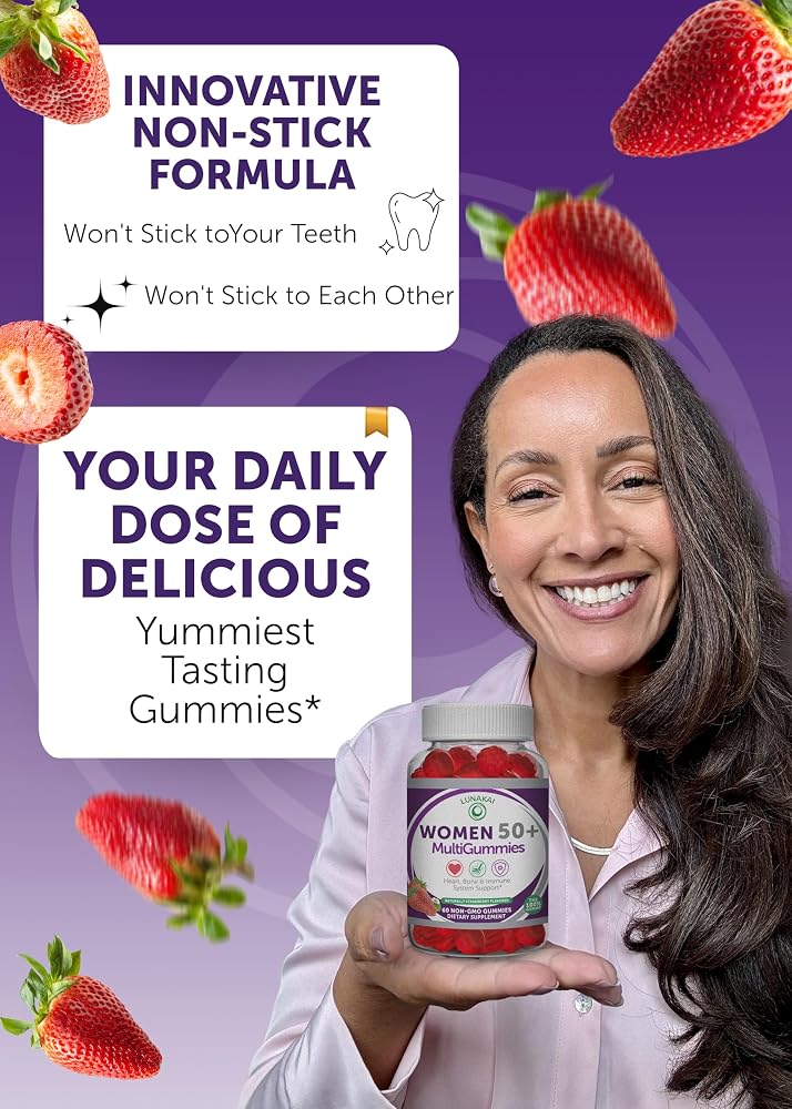 Lunakai USA Made 50 Plus Women's Multivitamin Gummies - Delicious