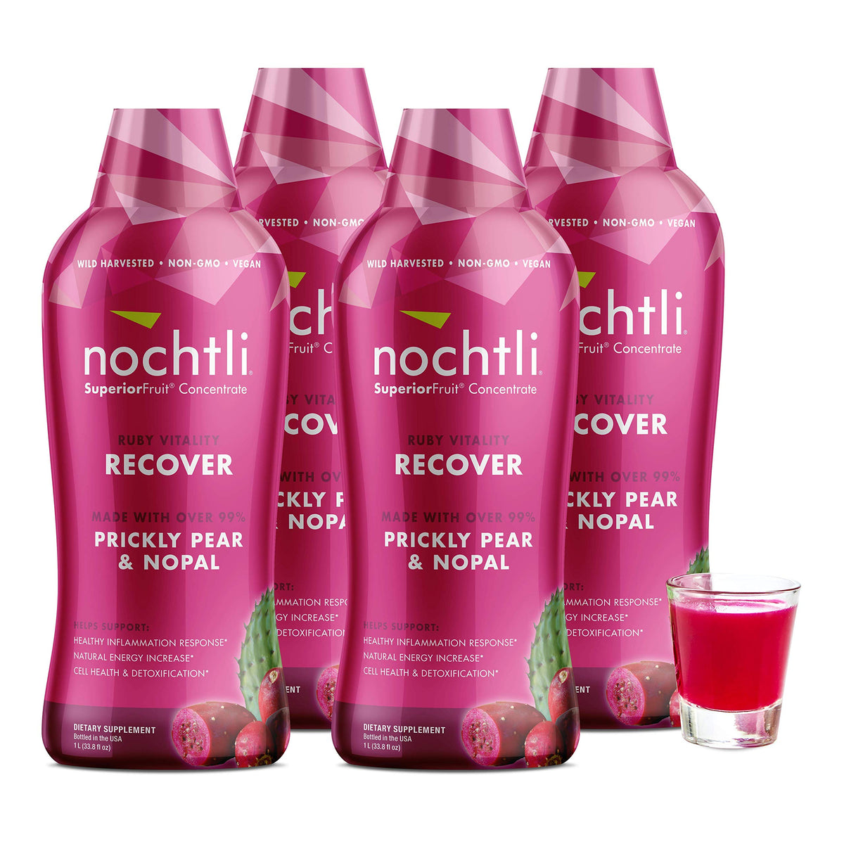 Nochtli Recover Prickly Pear Liquid Supplement - 4 Pack