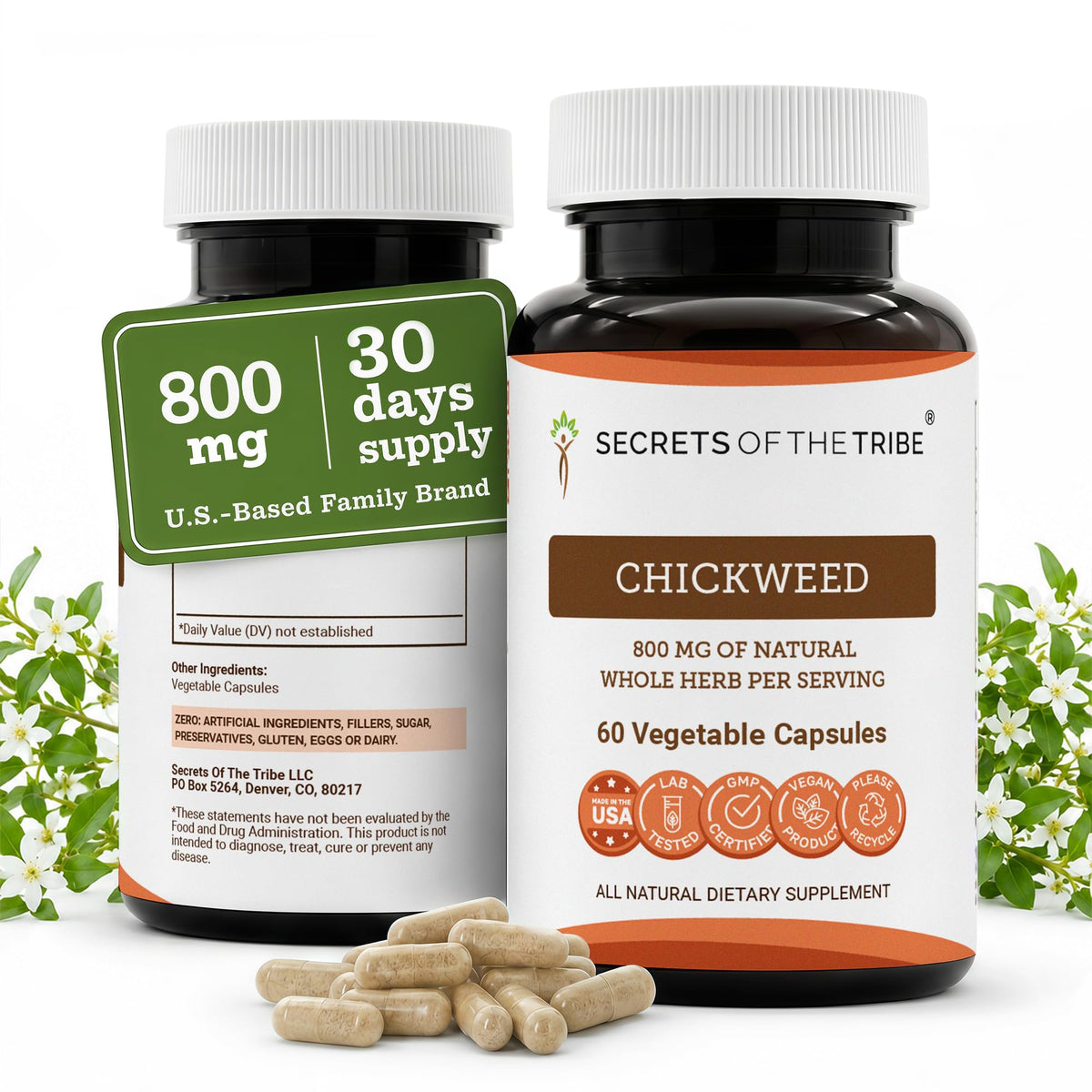 Secrets of the Tribe Chickweed 60/120 Capsules