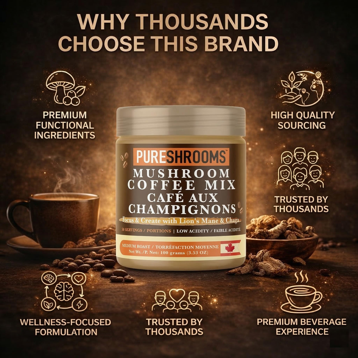 Pure Shrooms Adaptogenic Coffee