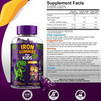 New Elements Iron Dinosaur Gummies for Kids with Vitamin C - 60 Count - image 3