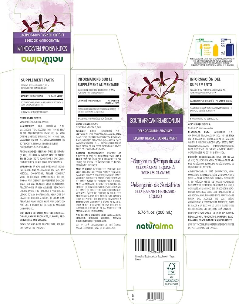 Naturalma South African Pelargonium Root Tincture - 6.76 fl oz - image 2
