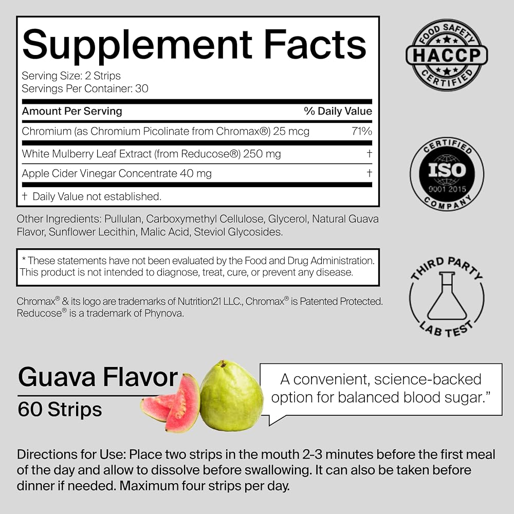 BIOSTRIPS Blood Sugar Support Oral Dissolving Strips - 60 Count - image 8