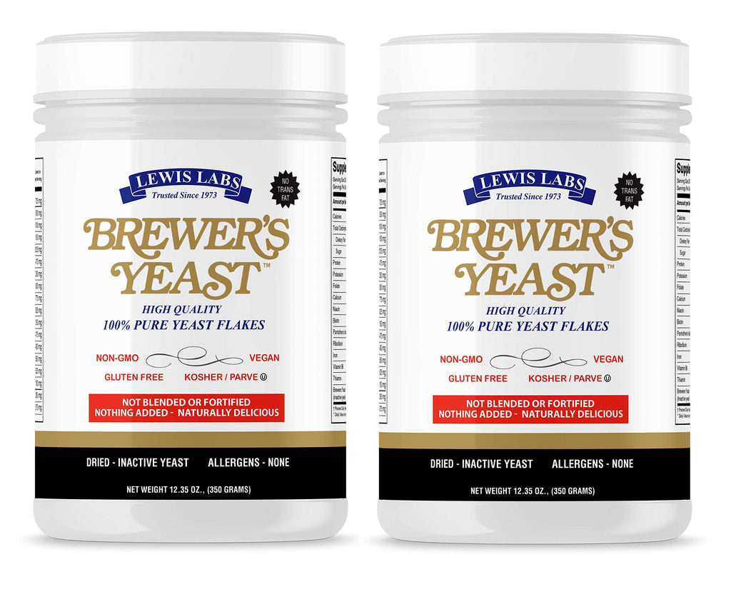 Lewis Labs Brewer's Yeast Flakes Powder - 24.7 Ounces (Pack of 2)