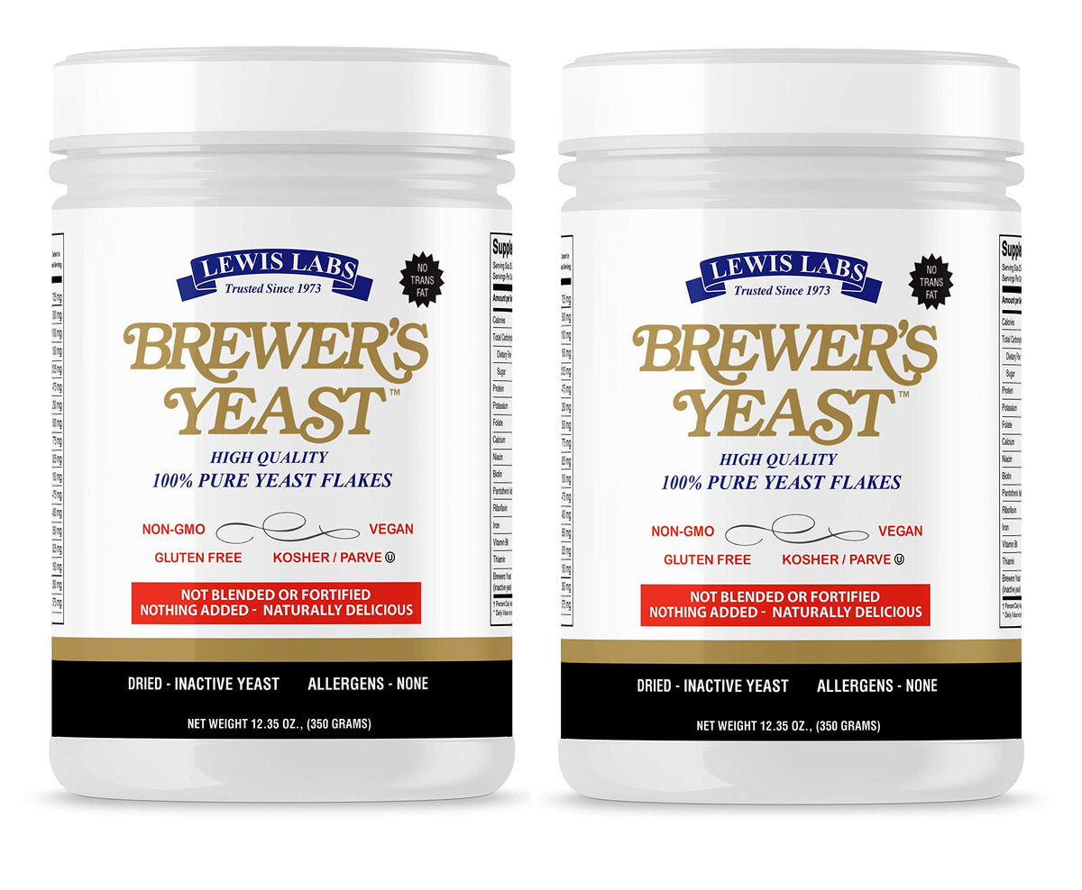 Lewis Labs Brewer's Yeast Flakes Powder - 24.7 Ounces (Pack of 2)