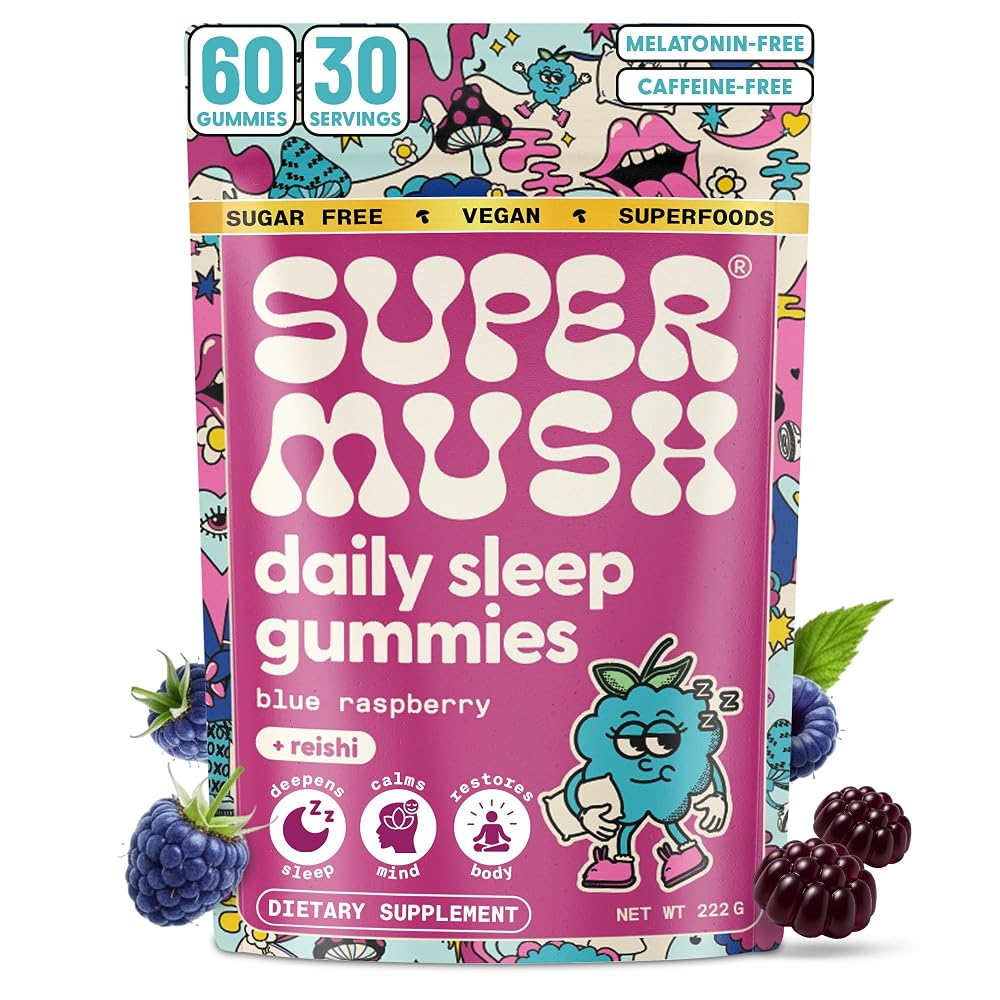 SuperMush Daily Sleep Gummies - Melatonin-Free Sleep Aid