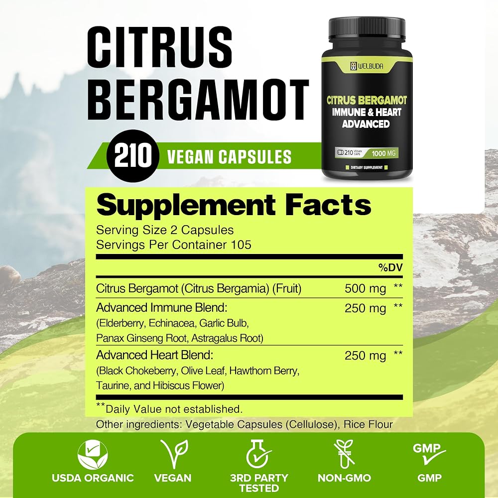 WELBUDA Citrus Bergamot with Olive Leaf & Hawthorn - 210 Capsules - image 5