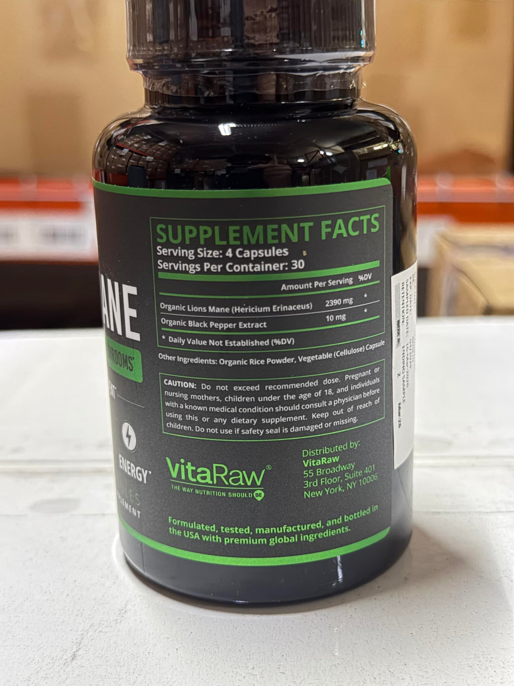 VitaRaw Organic Lion's Mane Supplement 2400 mg - 120 Capsules - image 7