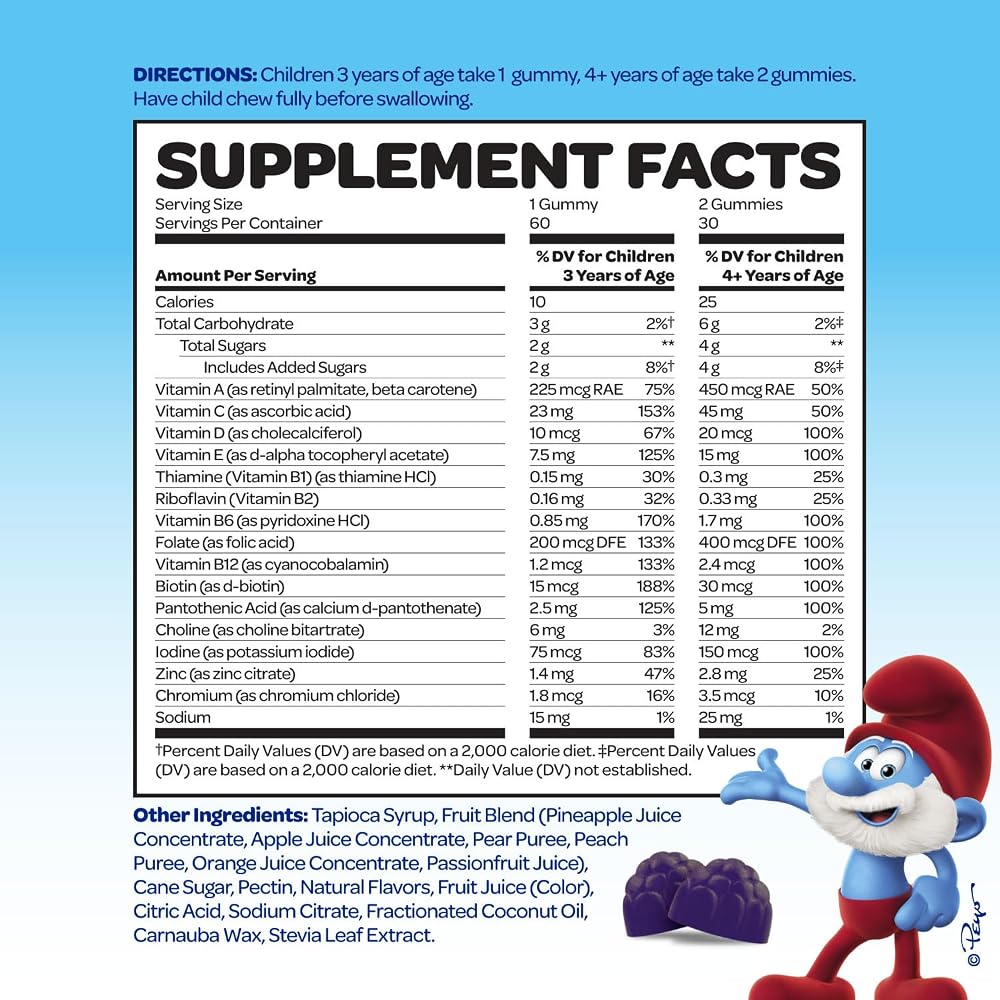 VITABURST The Smurfs Gummies for Kids with Chamomile & Lemon Balm