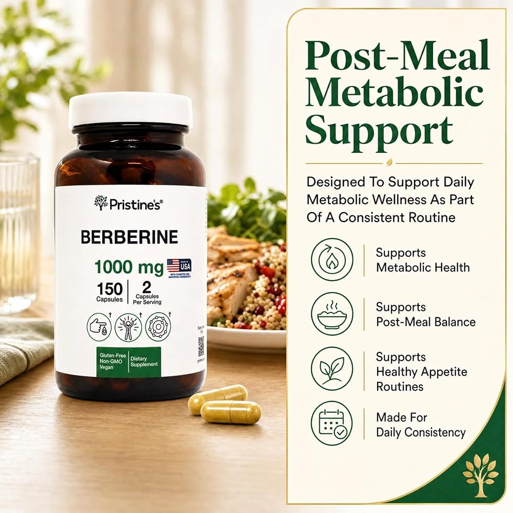PRISTINE'S Berberine 1000mg Supplement Capsules - 150 Count - image 2