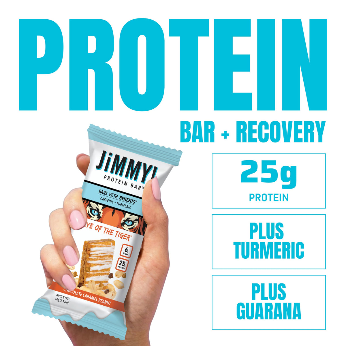 JIMMYBAR Eye Of The Tiger Caramel Chocolate Peanut Protein Bars - 12 Count - image 2