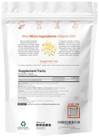 Micro Ingredients Vitamin D3 5000 IU - 500 Softgels - image 2